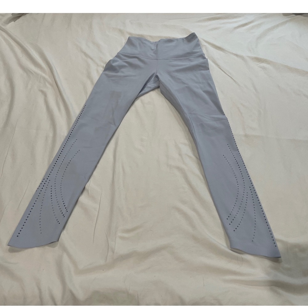 CALIA by Carrie Underwood Women Light Blue Laser Cut Perforated Leggings Small